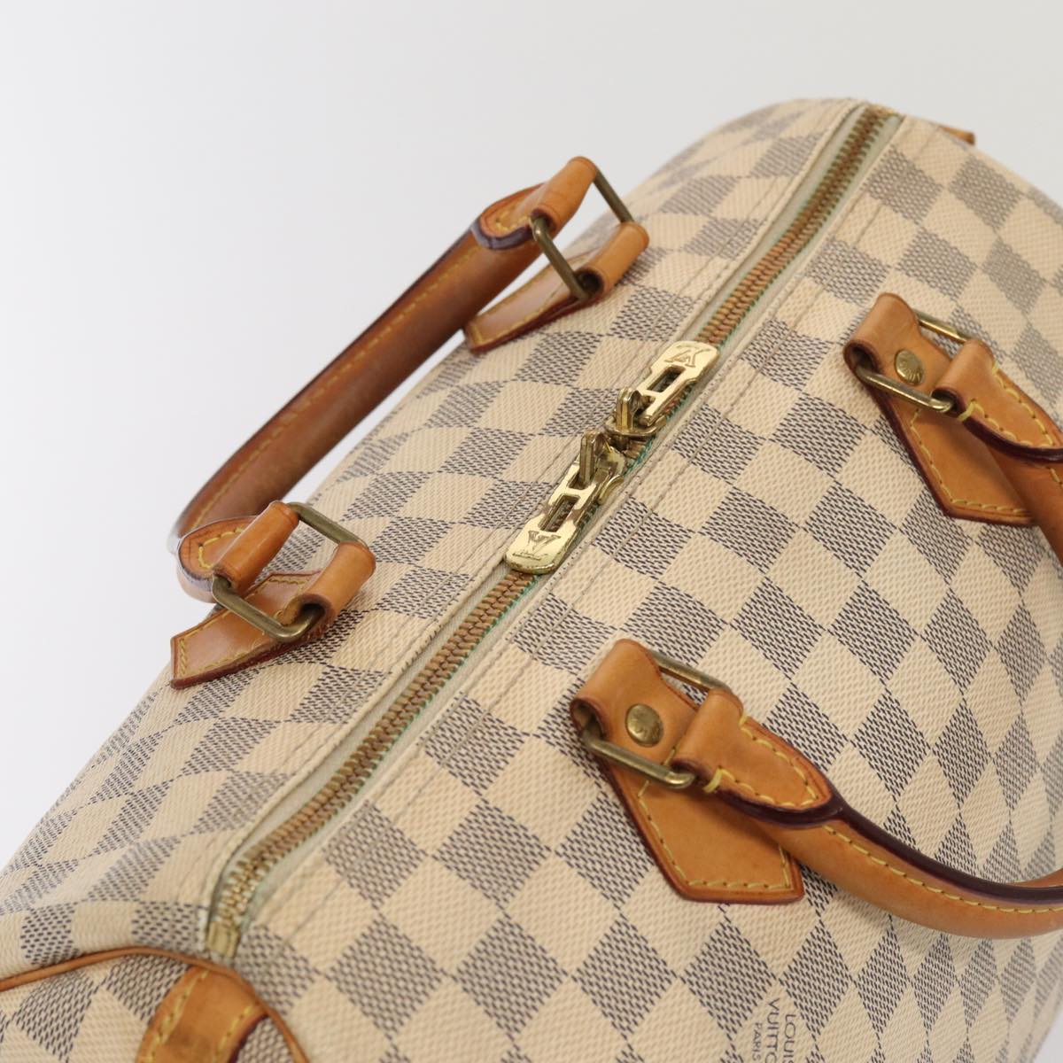 Louis Vuitton Speedy Bandoulière 30 White Canvas Hand Bag