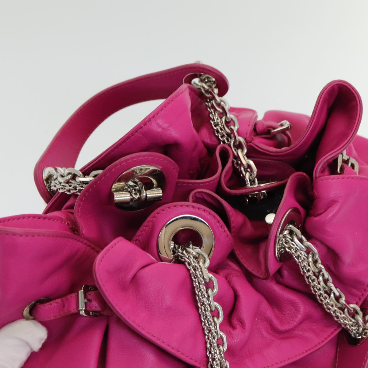 Dior Le Trente Pink Leather Hand Bag