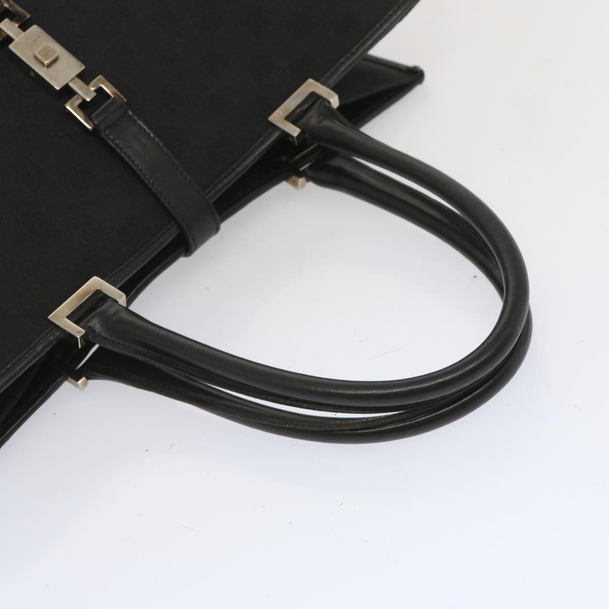 Gucci Jackie Black Canvas Hand Bag