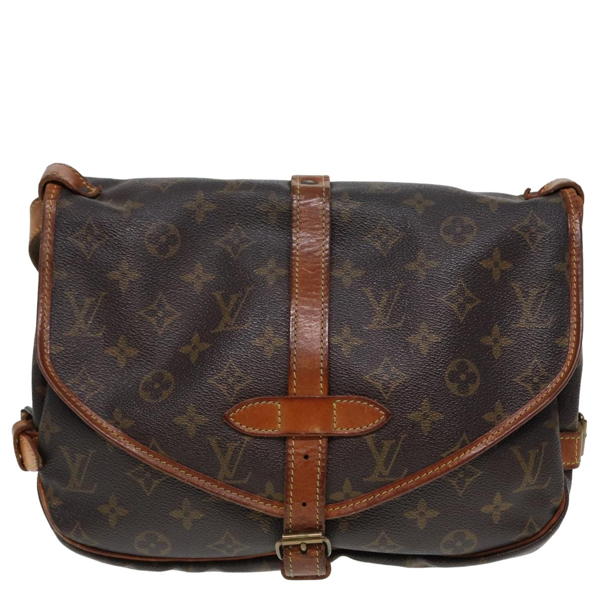 Louis Vuitton Saumur Brown Canvas Shoulder Bag