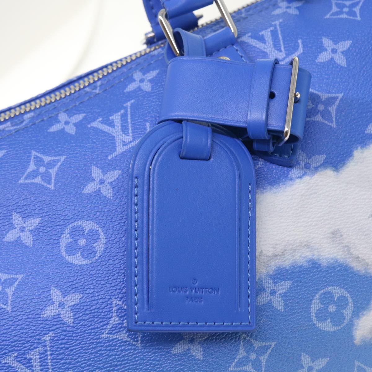 Louis Vuitton Keepall Bandouliere 50 Blue Canvas Travel Bag