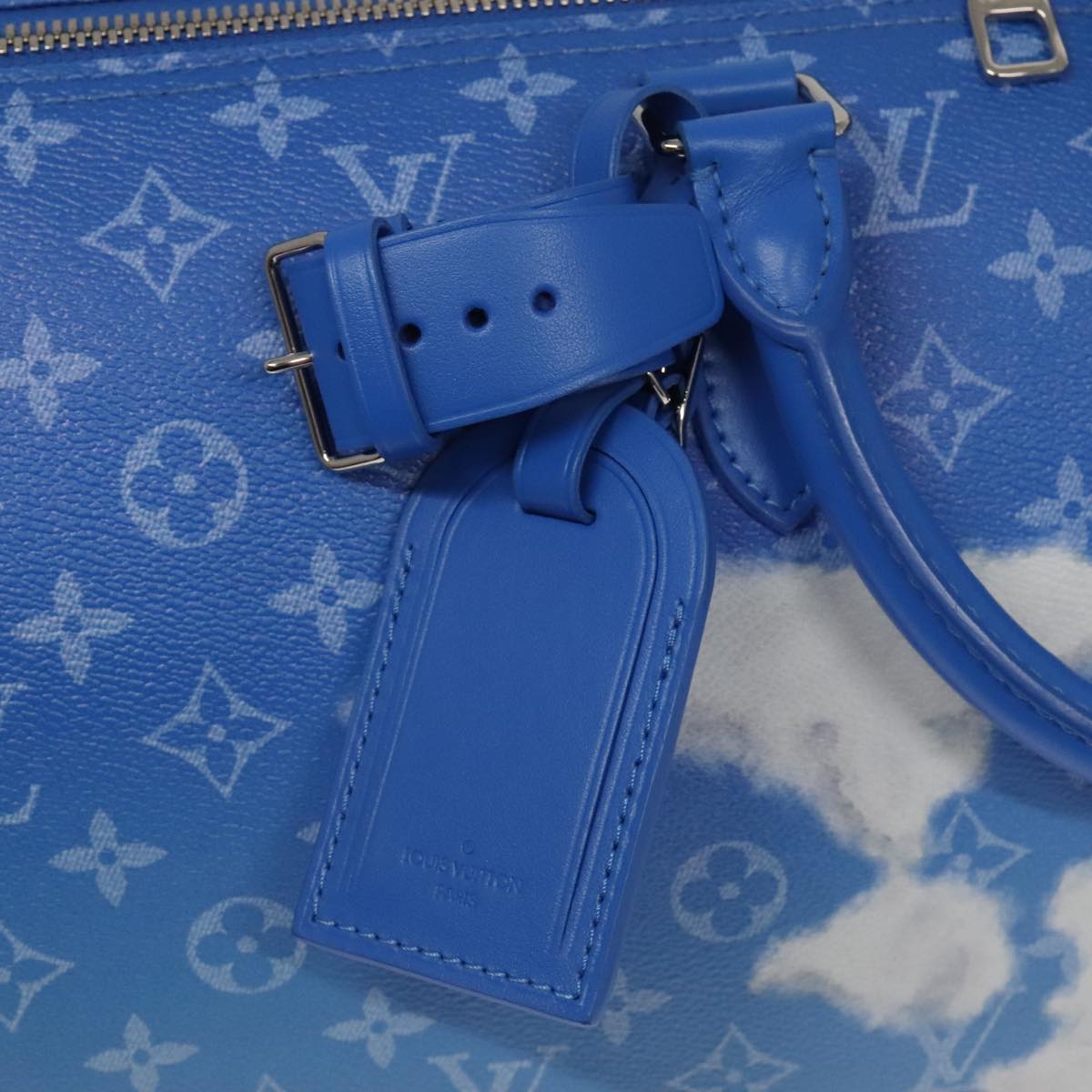 Louis Vuitton Keepall Bandouliere 50 Blue Canvas Travel Bag