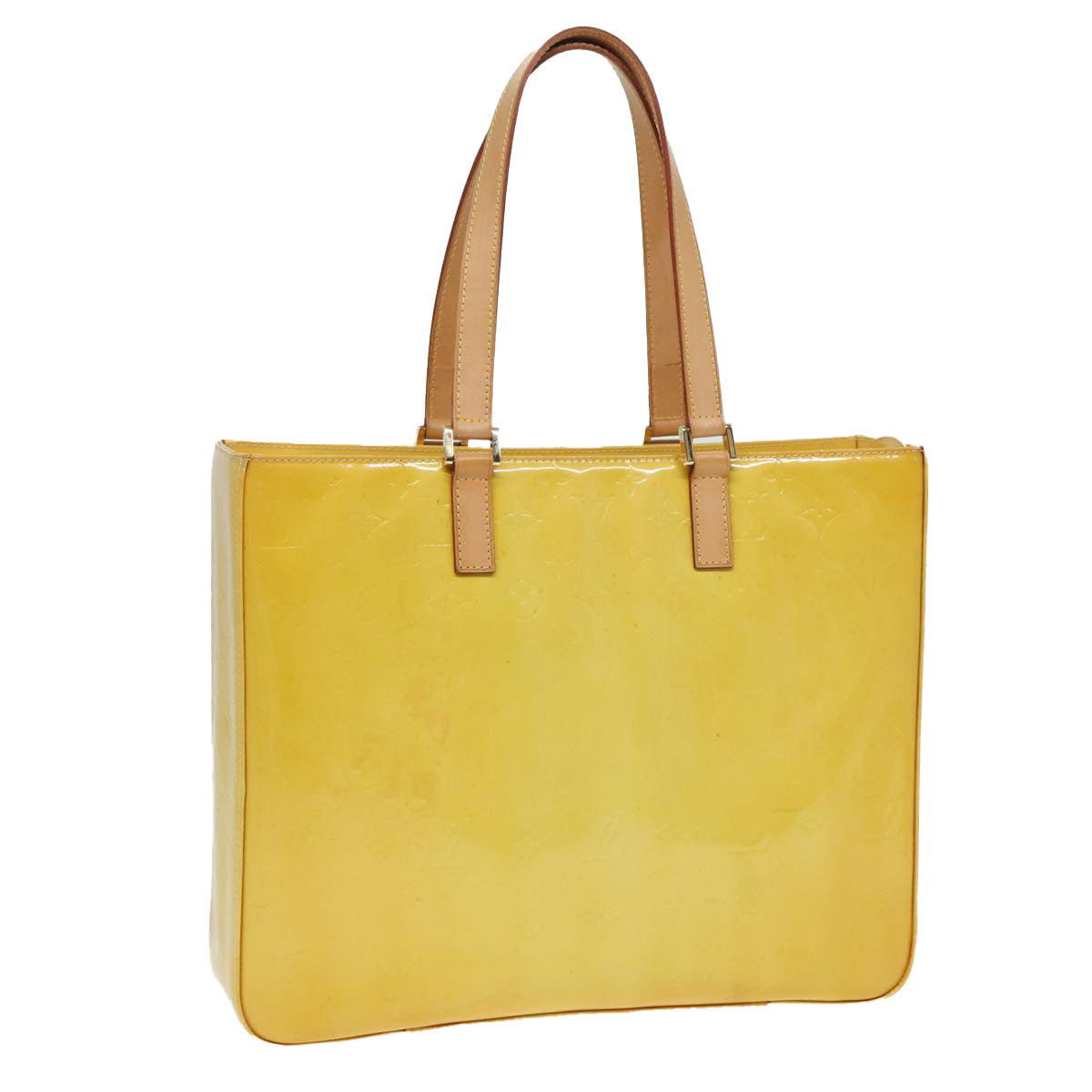 Louis Vuitton Columbus Yellow Patent Leather Tote Bag