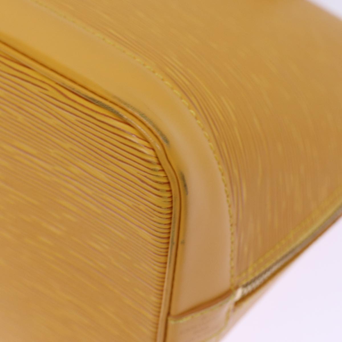 Louis Vuitton Alma Yellow Leather Hand Bag