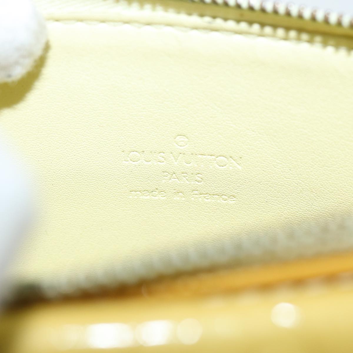 Louis Vuitton Mott Yellow Patent Leather Clutch Bag