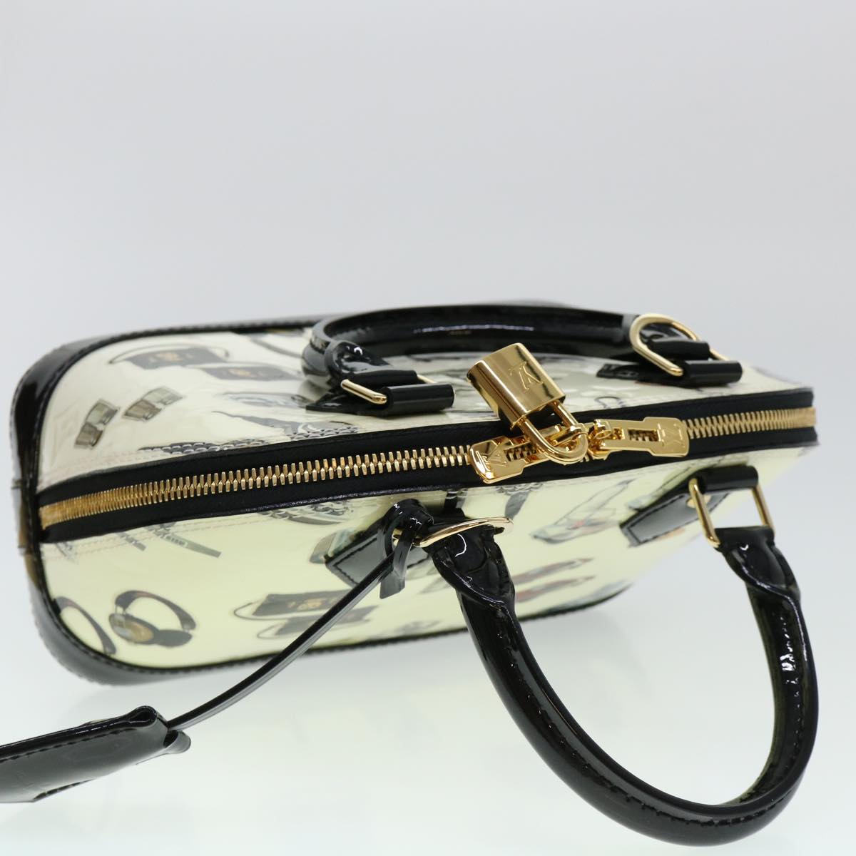 Louis Vuitton Alma White Patent Leather Hand Bag