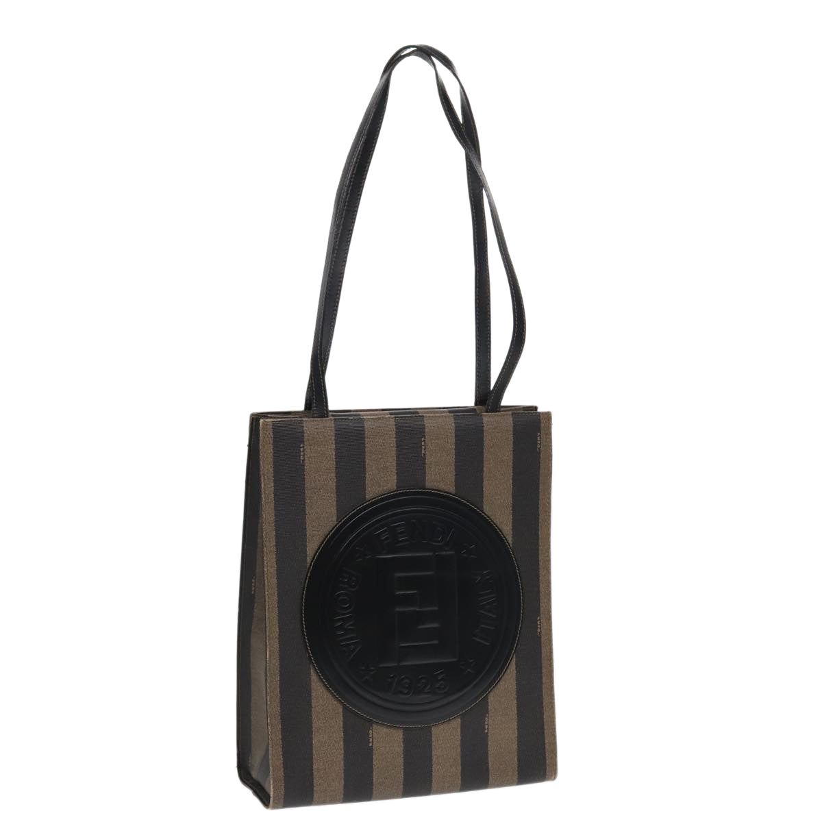 Fendi Pecan Brown Canvas Tote Bag