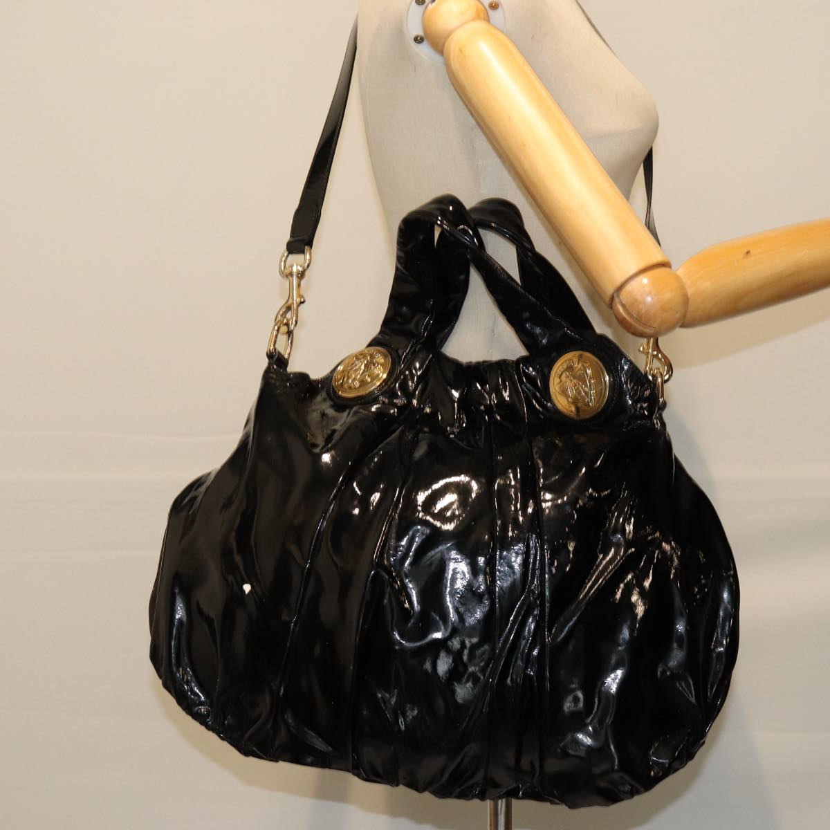 Gucci Hysteria Black Patent Leather Hand Bag