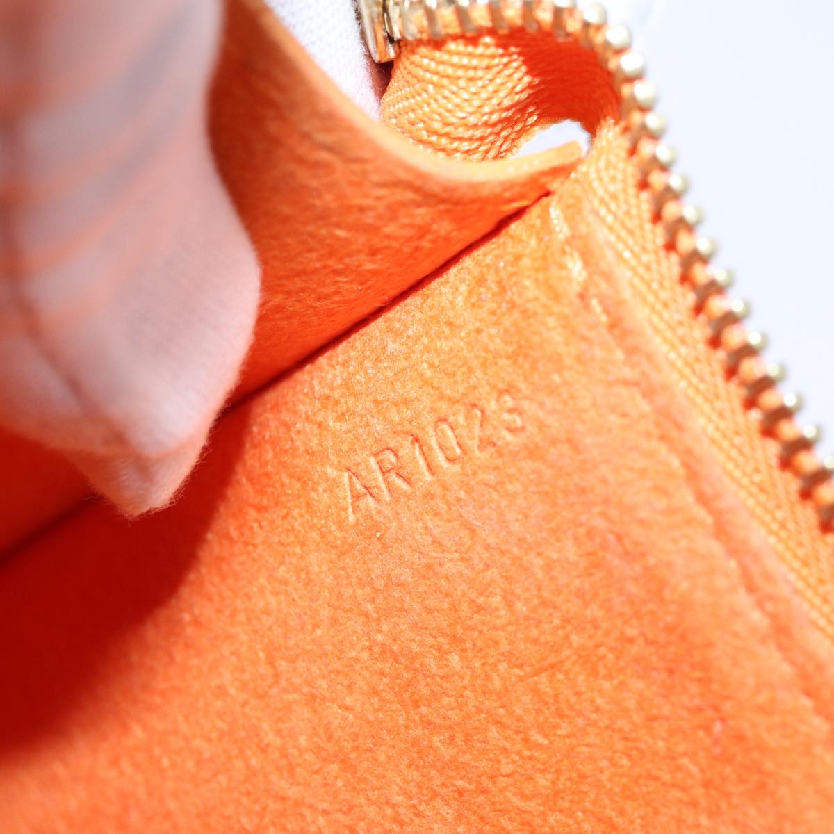 Louis Vuitton Pochette Accessoire Orange Leather Clutch Bag