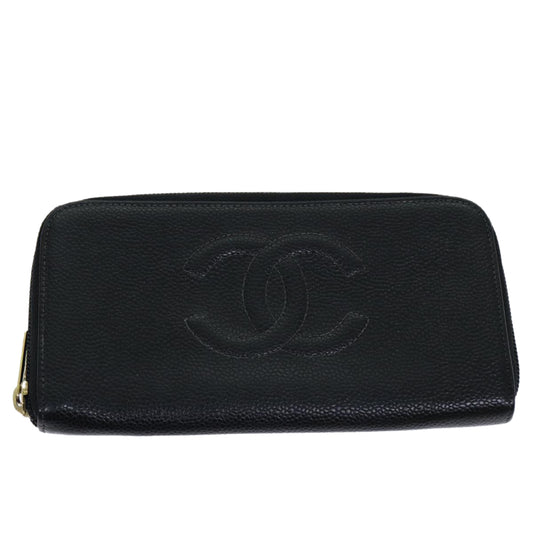 Chanel Logo CC Black Leather Wallet Accessories