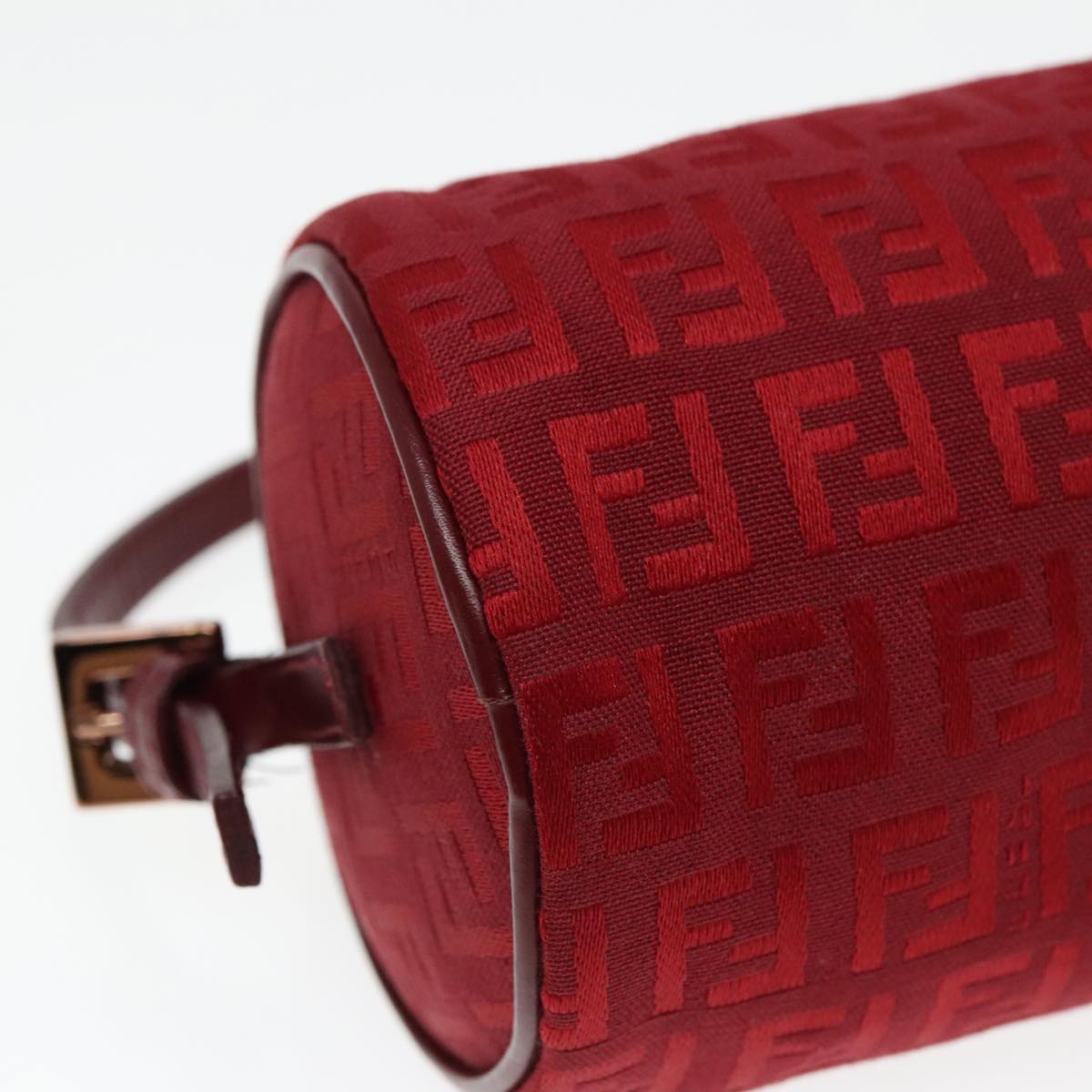 Fendi Baguette Red Canvas Clutch Bag