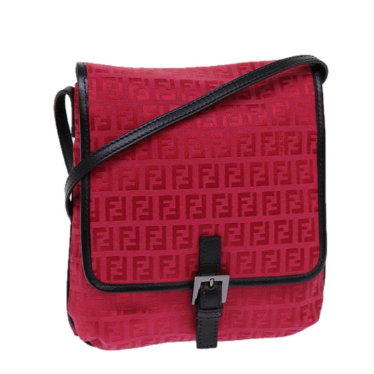 Fendi Zucca Red Canvas Shoulder Bag