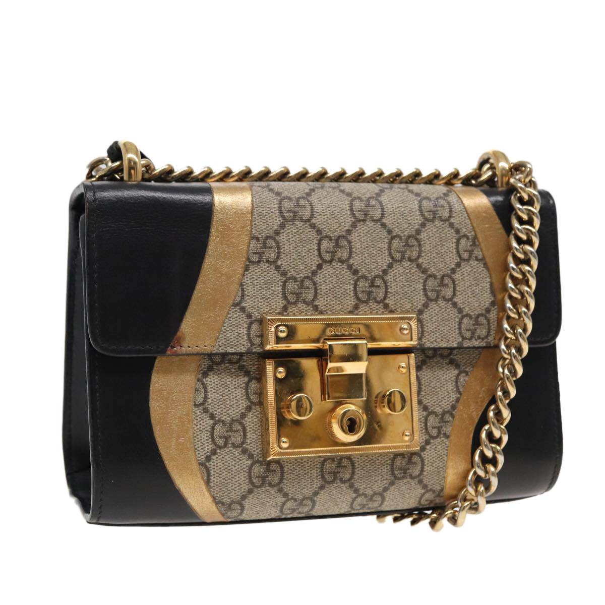 Gucci Padlock Beige Leather Shoulder Bag