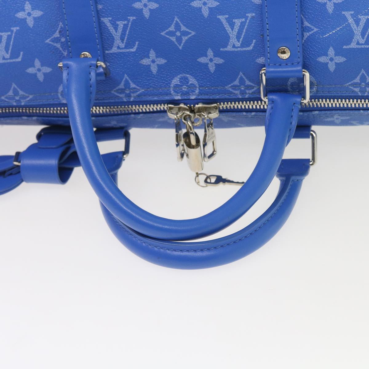 Louis Vuitton Keepall Bandouliere 50 Blue Canvas Travel Bag