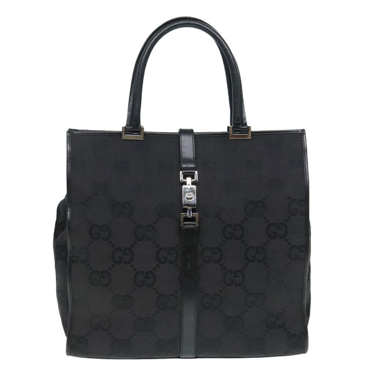 Gucci Jackie Black Canvas Hand Bag