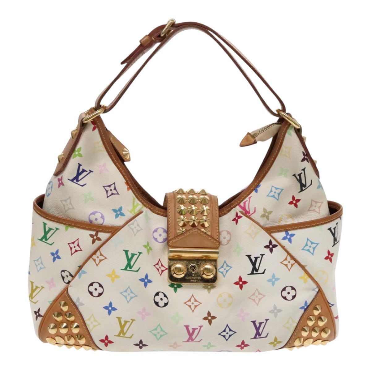 Louis Vuitton Chrissie White Canvas Shoulder Bag