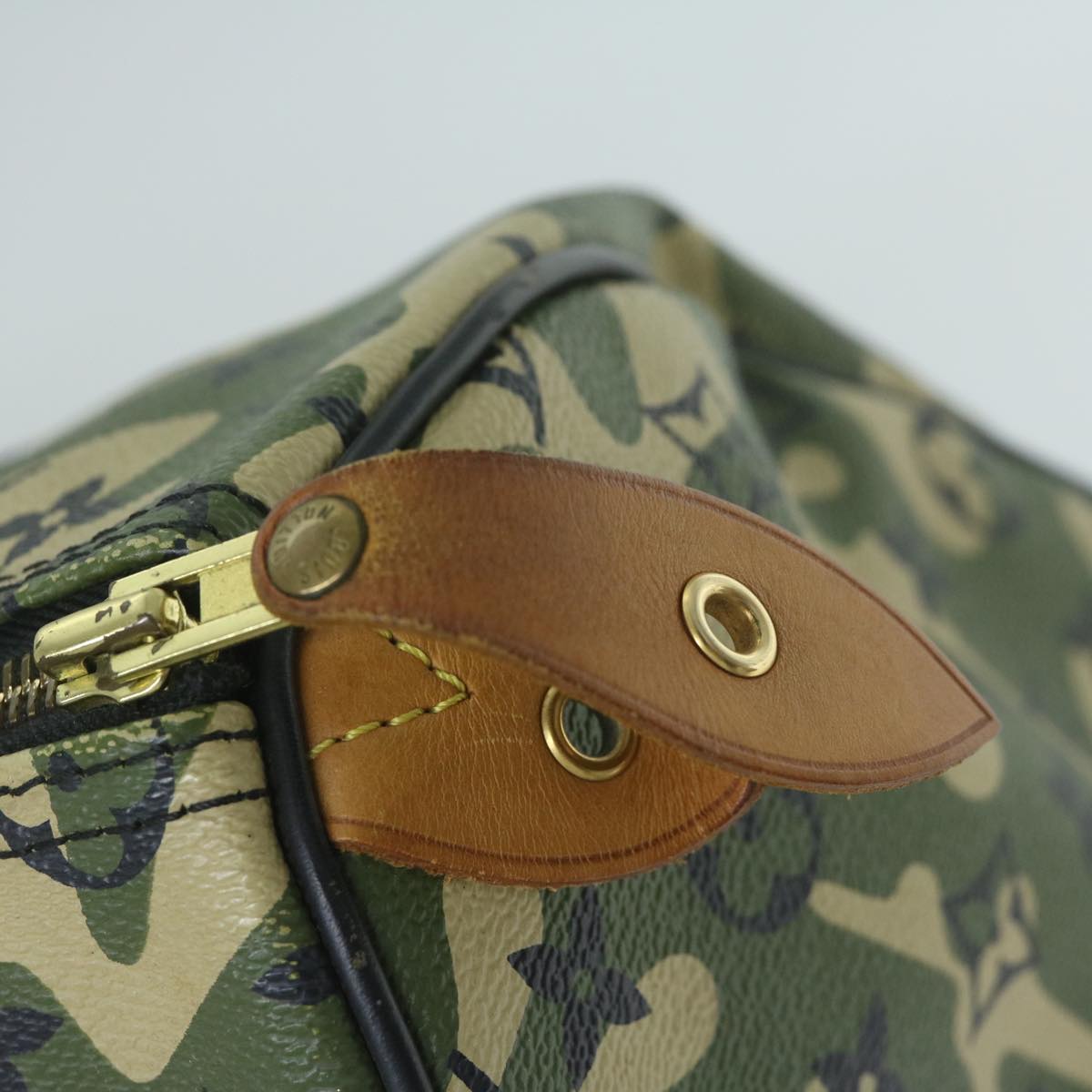 Louis Vuitton Speedy 35 Green Canvas Hand Bag