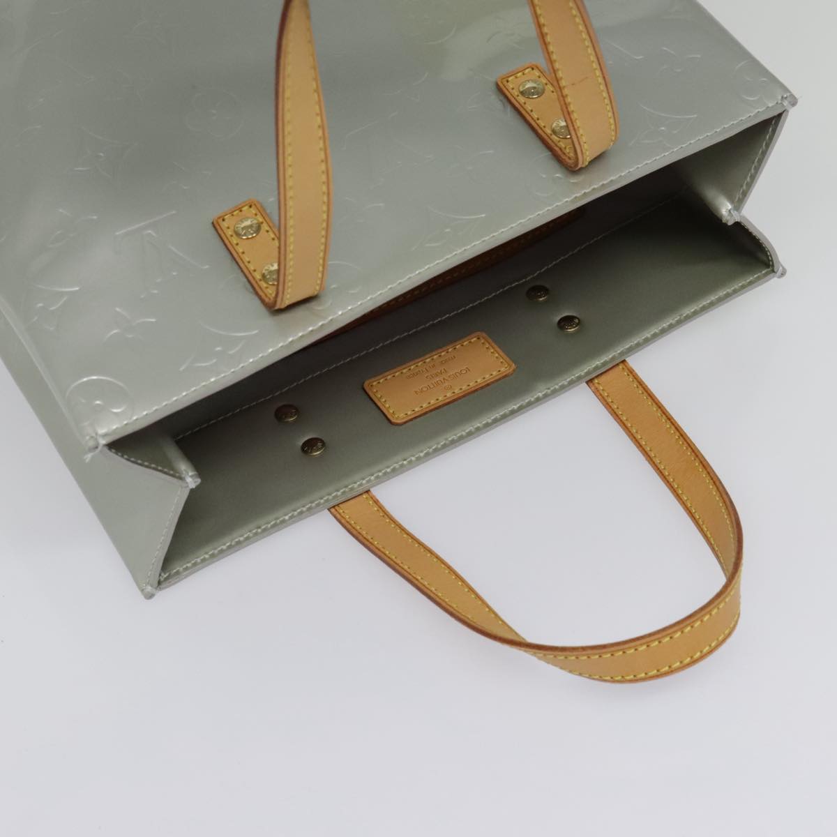 Louis Vuitton Reade Grey Patent Leather Tote Bag