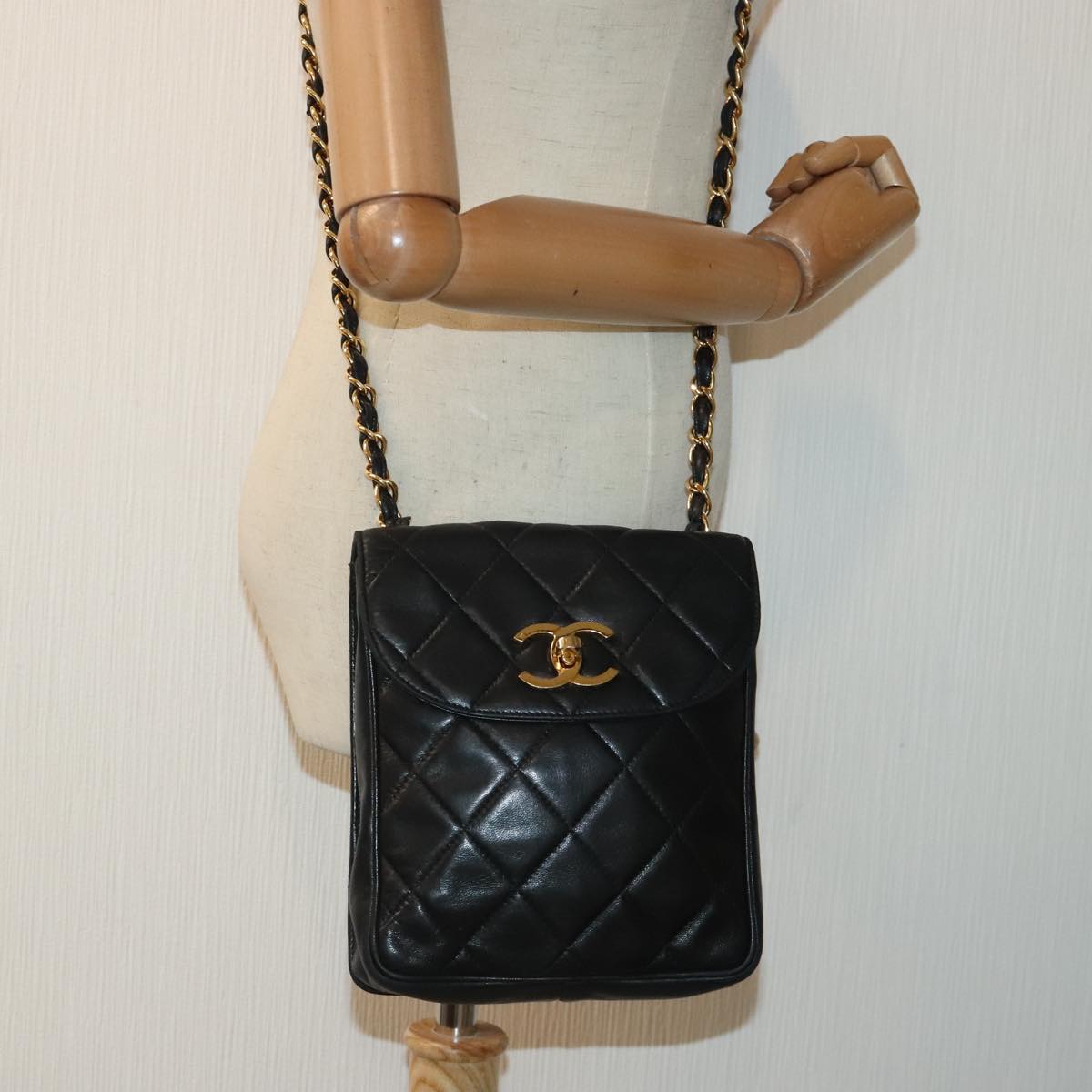 Chanel Bicolore Black Leather Shoulder Bag