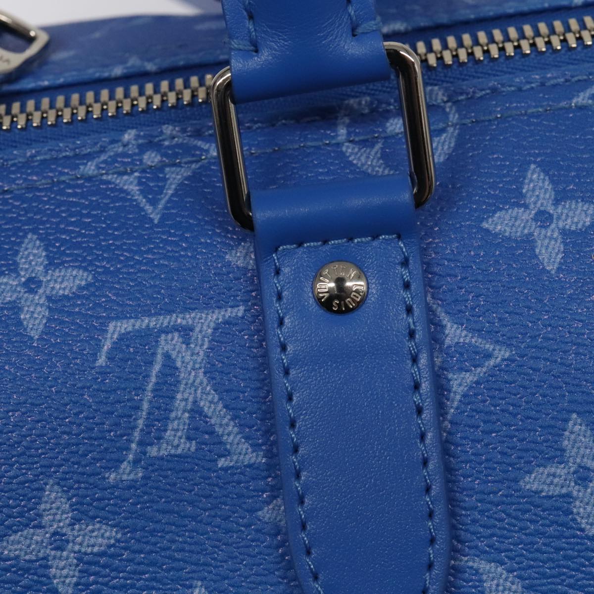 Louis Vuitton Keepall Bandouliere 50 Blue Canvas Travel Bag