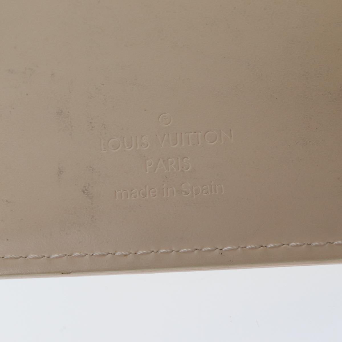 Louis Vuitton Agenda PM Beige Patent Leather Wallet Accessories