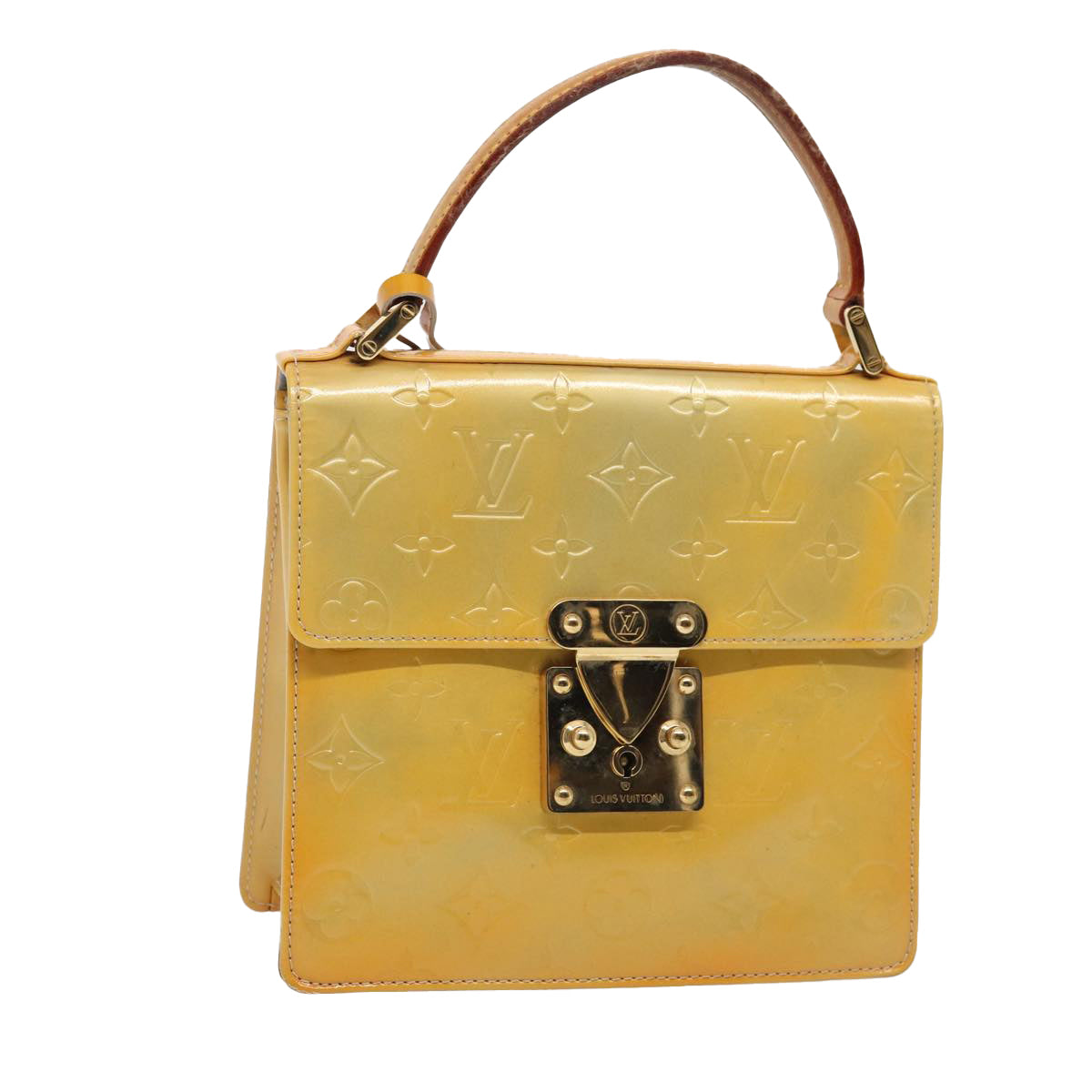 Louis Vuitton Spring Street Camel Patent Leather Hand Bag