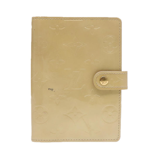 Louis Vuitton Agenda PM Beige Patent Leather Wallet Accessories