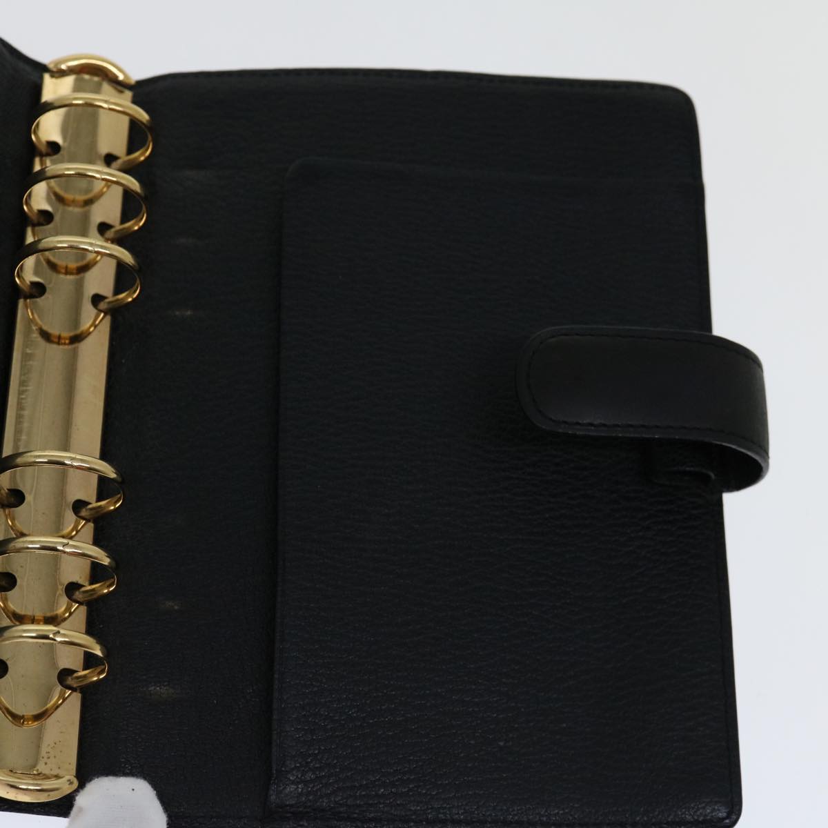 Louis Vuitton Agenda MM Black Leather Wallet Accessories