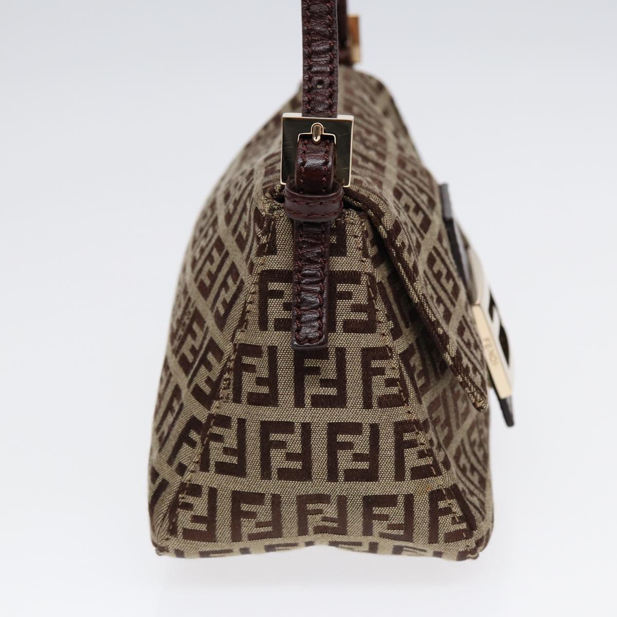 Fendi Mamma Baguette Brown Canvas Hand Bag