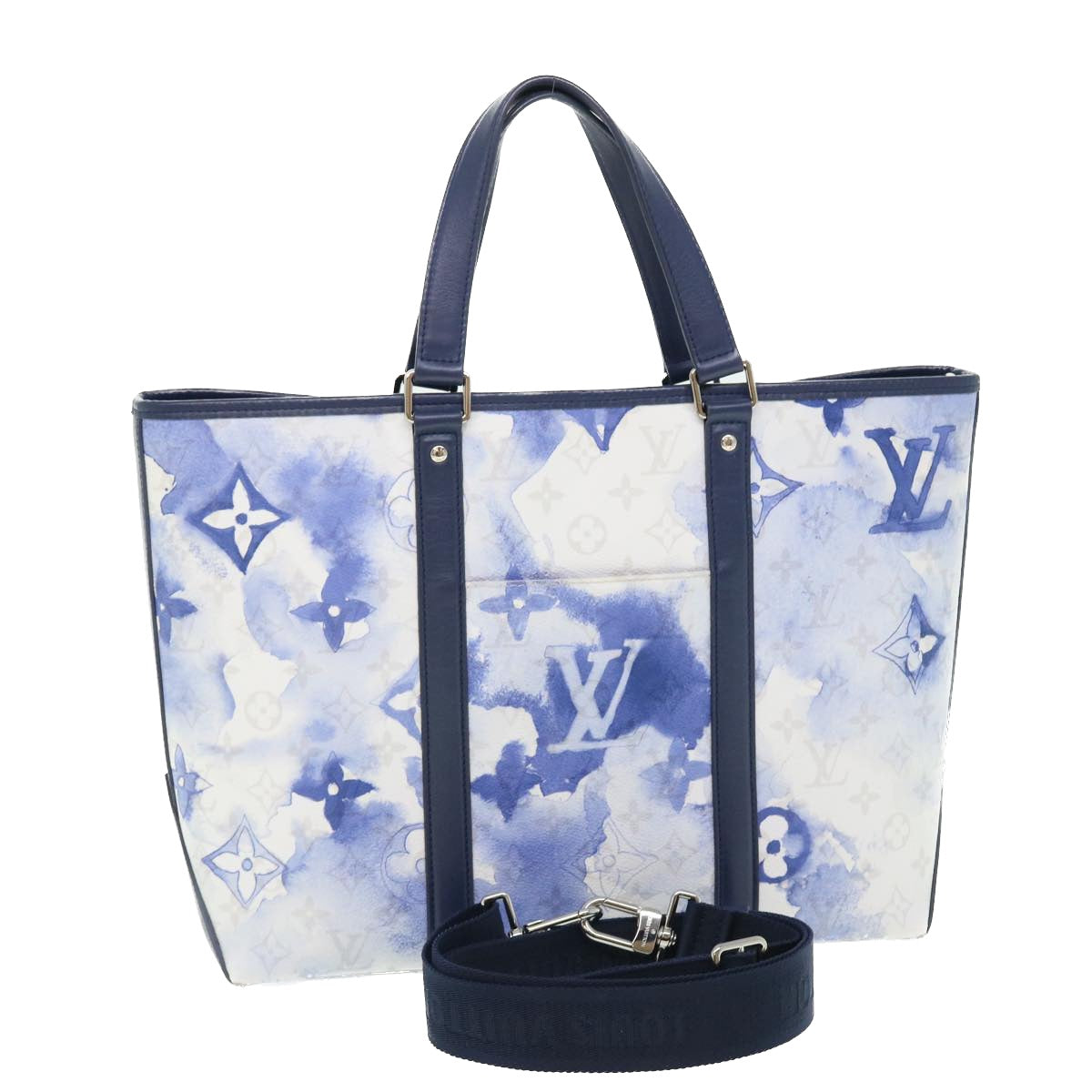 Louis Vuitton Weekend PM Blue Canvas Tote Bag