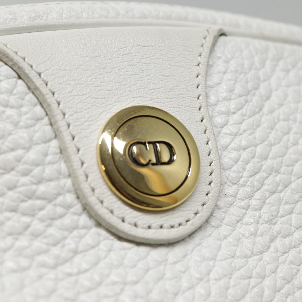 Dior CD White Leather Shoulder Bag