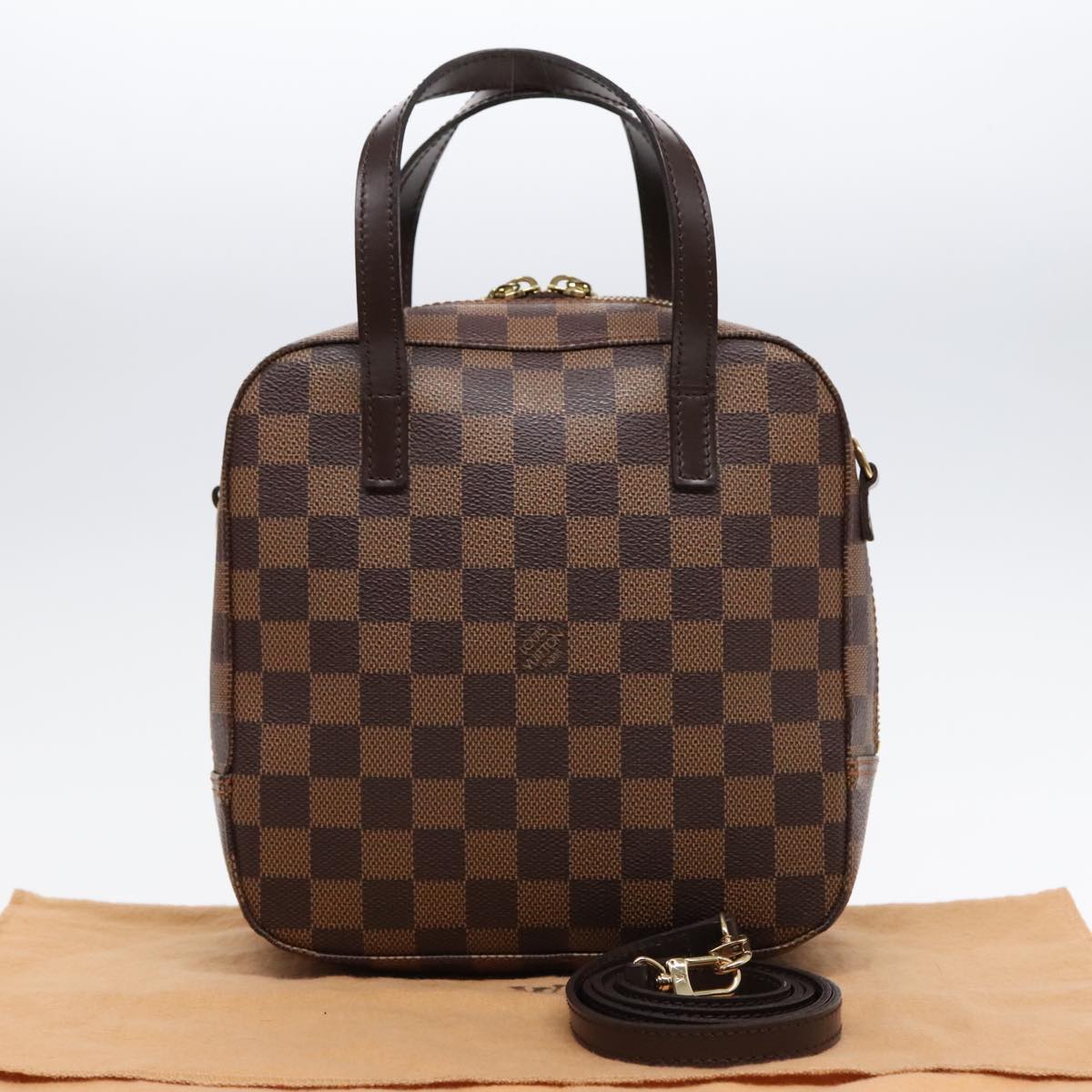 Louis Vuitton Spontini Brown Canvas Hand Bag