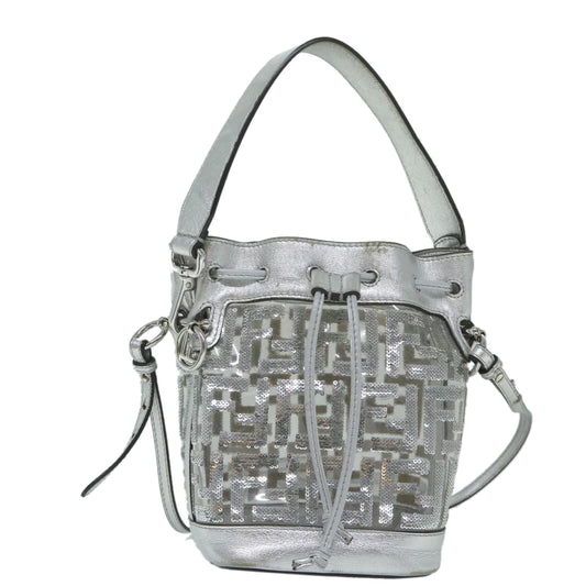 Fendi Zucca Silver Leather Shoulder Bag