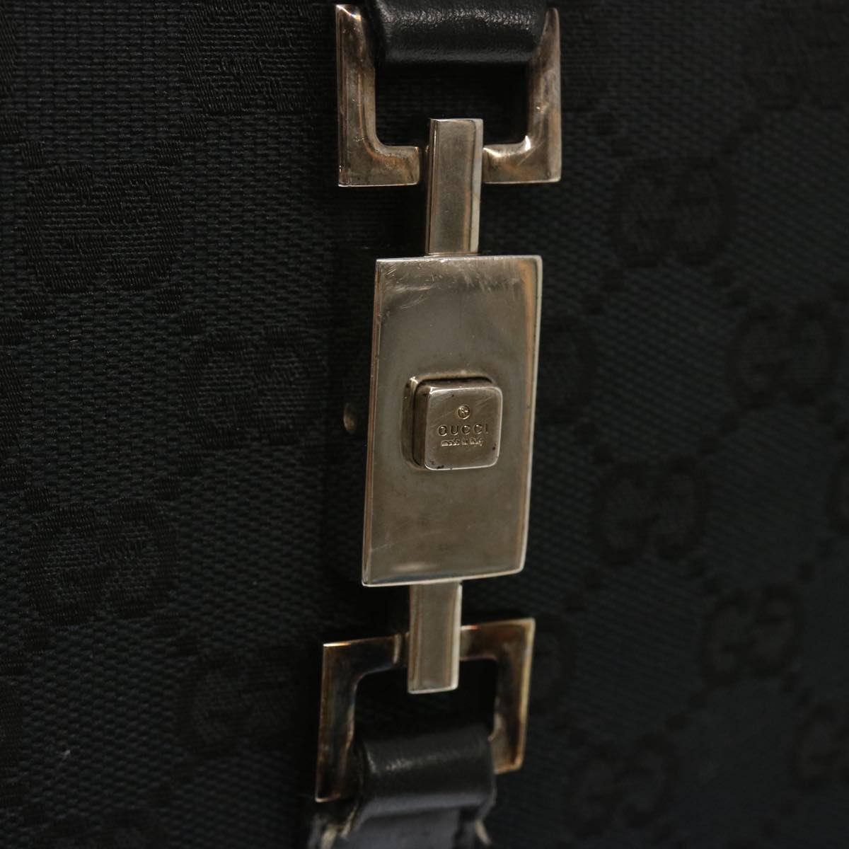 Gucci Jackie Black Canvas Hand Bag