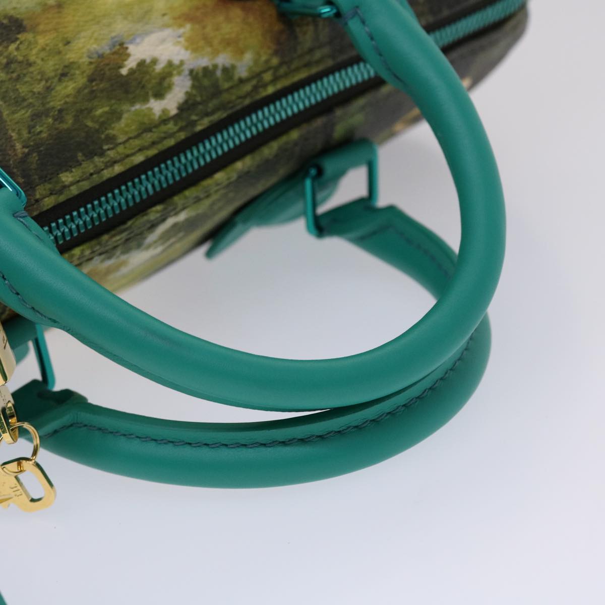 Louis Vuitton Speedy 30 Green Leather Hand Bag