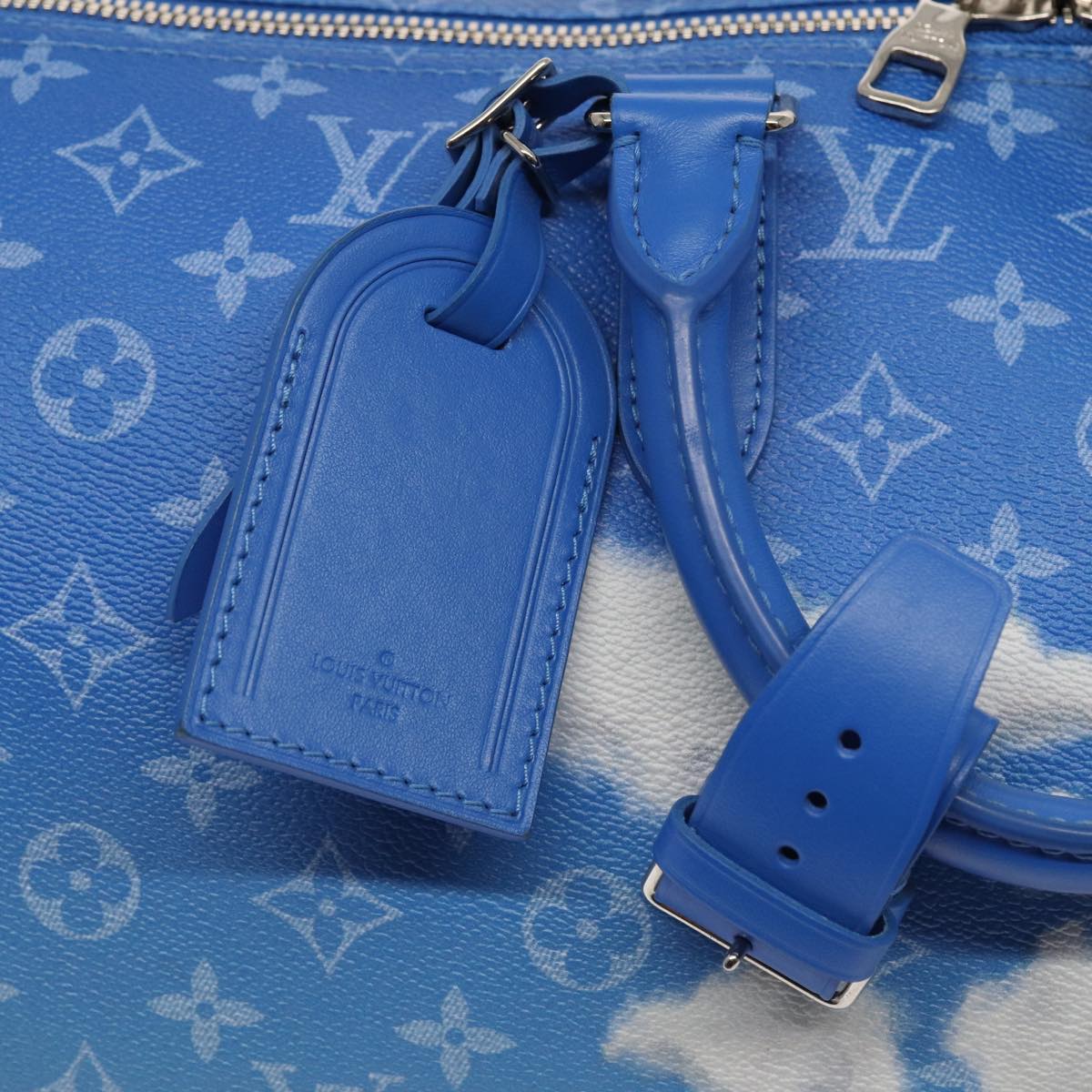 Louis Vuitton Keepall Bandouliere 50 Blue Canvas Travel Bag