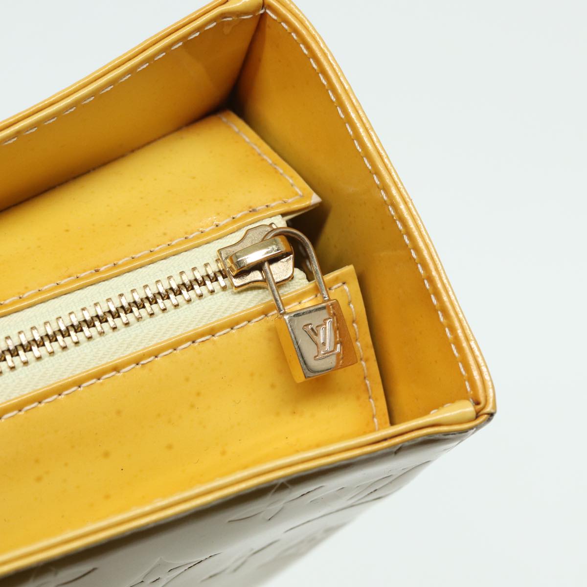 Louis Vuitton Columbus Yellow Patent Leather Tote Bag