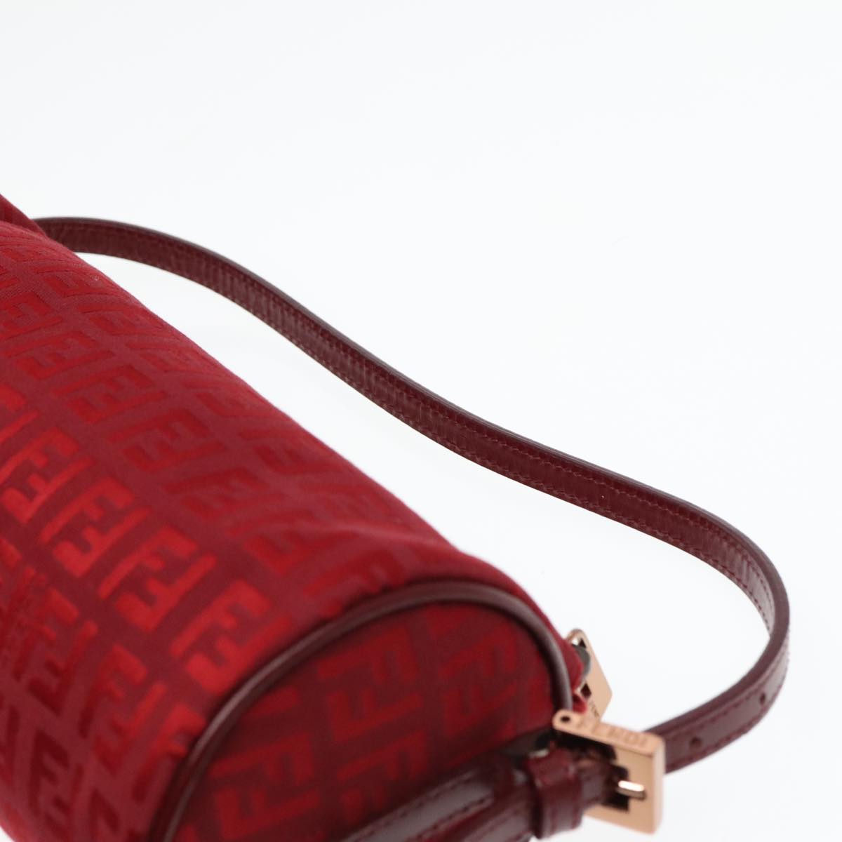 Fendi Baguette Red Canvas Clutch Bag