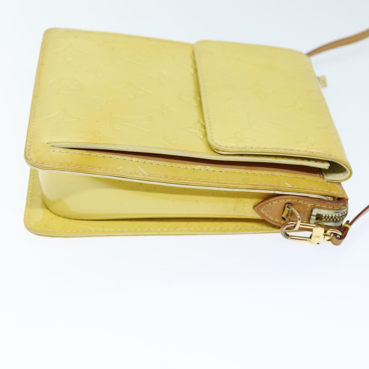 Louis Vuitton Mott Yellow Patent Leather Clutch Bag