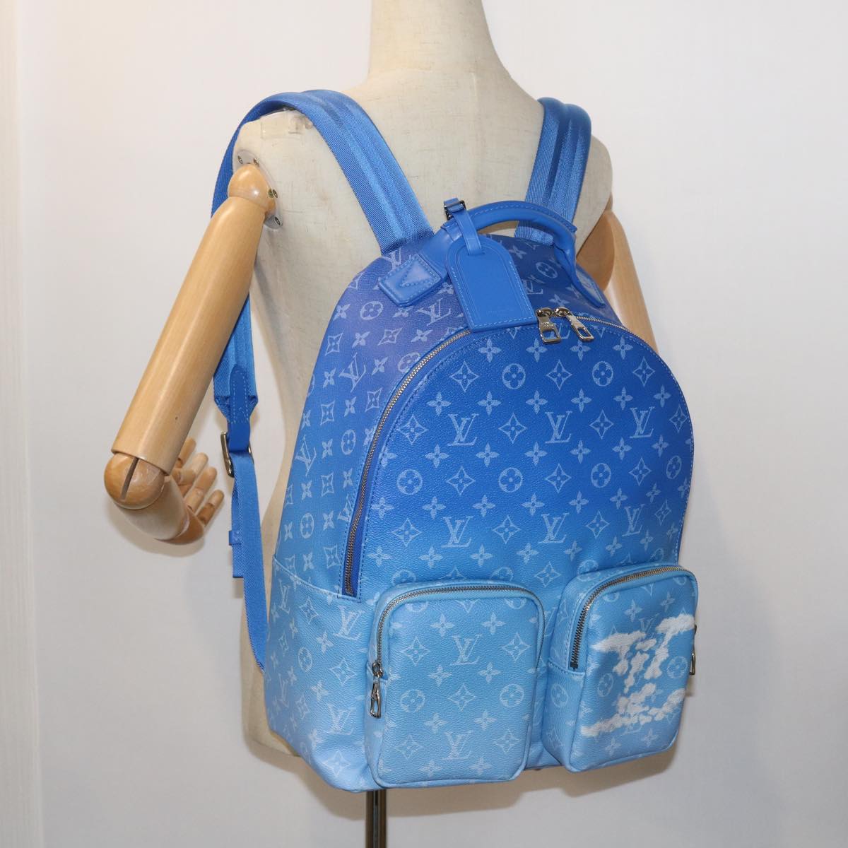 Louis Vuitton Blue Canvas Backpack Bag