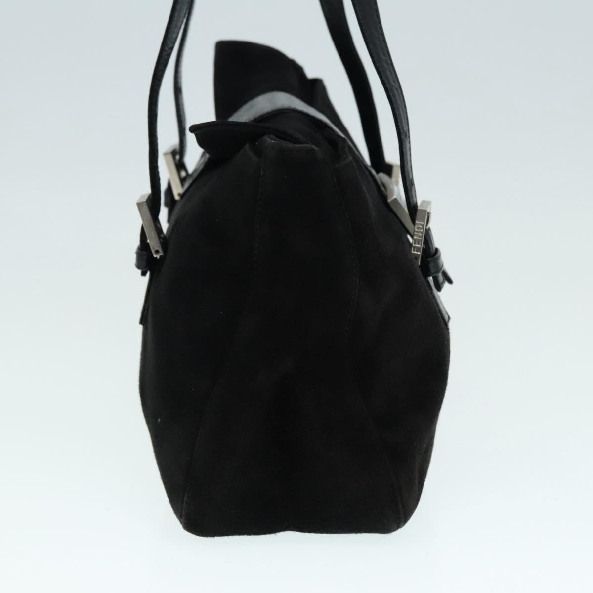 Fendi Mamma Baguette Black Suede Shoulder Bag