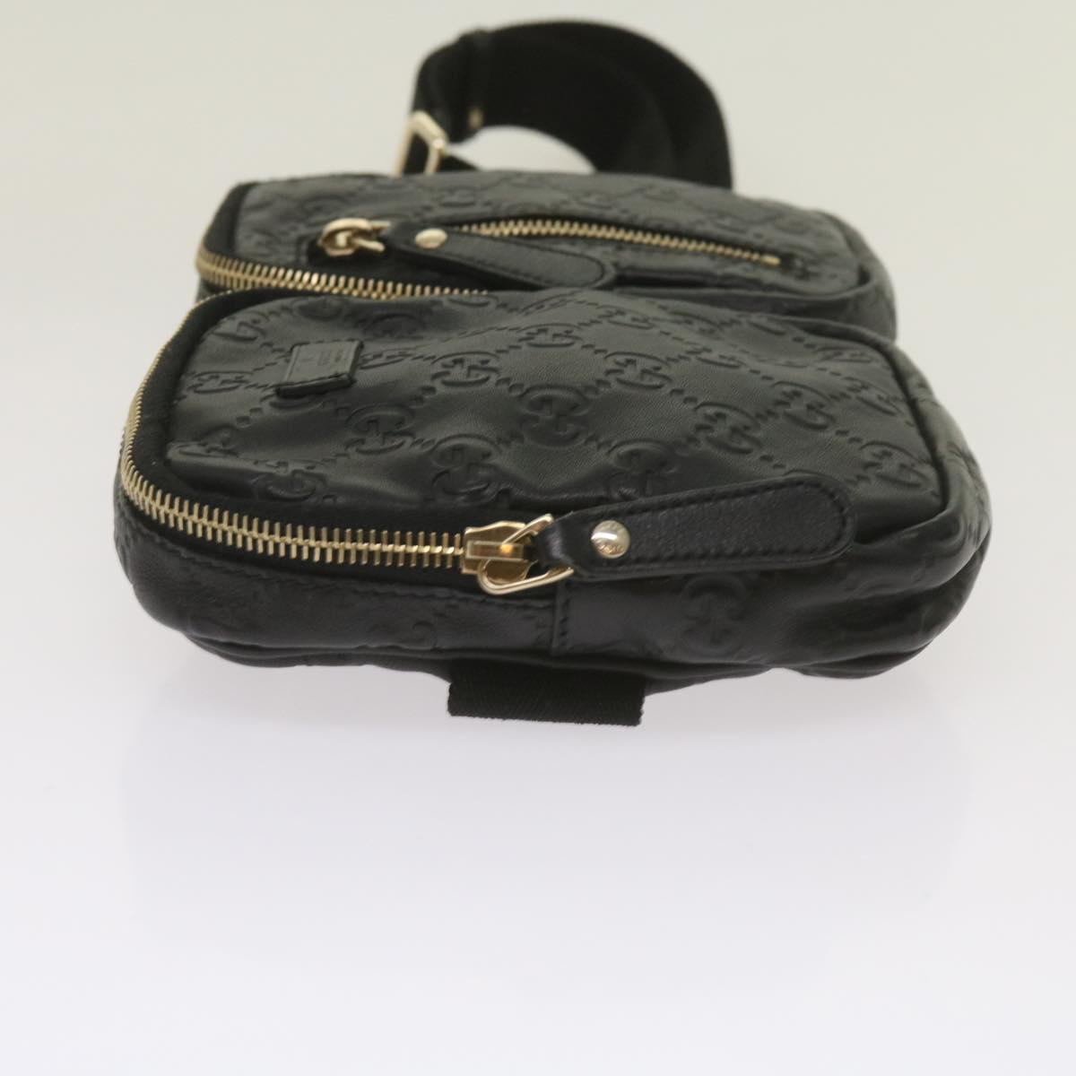 Gucci GG Signature Black Leather Shoulder Bag