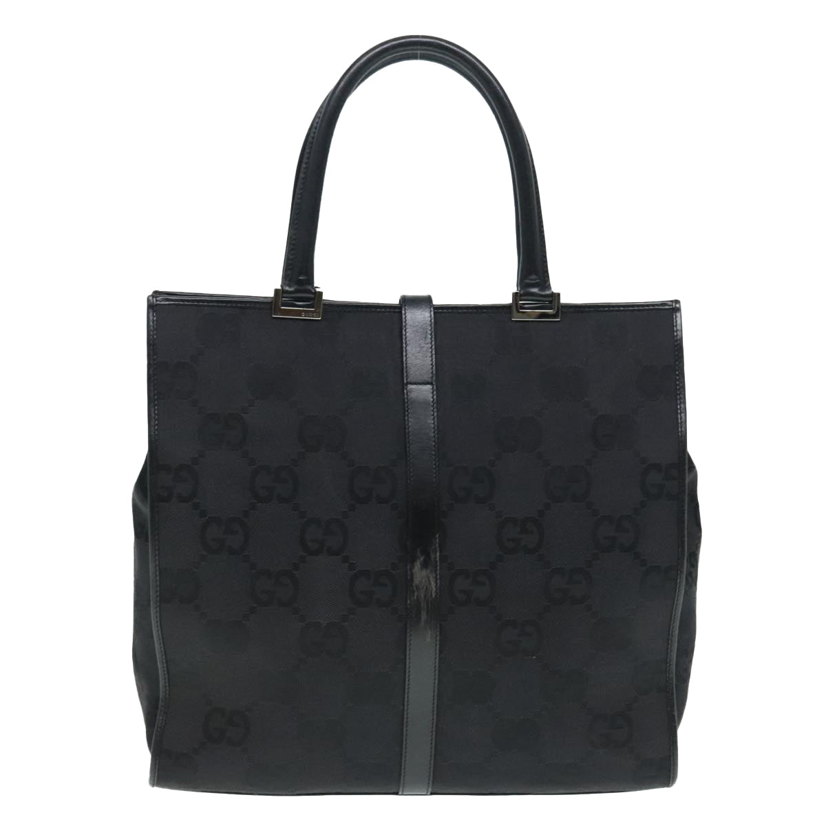 Gucci Jackie Black Canvas Hand Bag