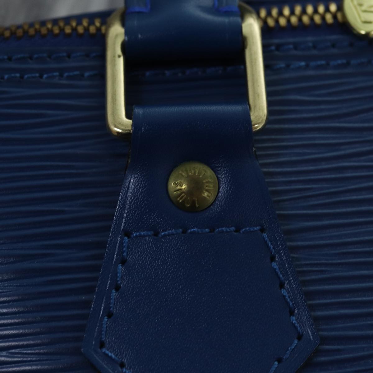 Louis Vuitton Alma Blue Leather Hand Bag