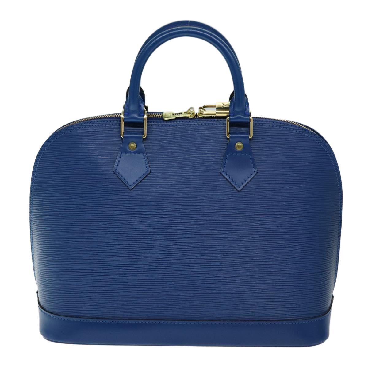 Louis Vuitton Alma Blue Leather Hand Bag