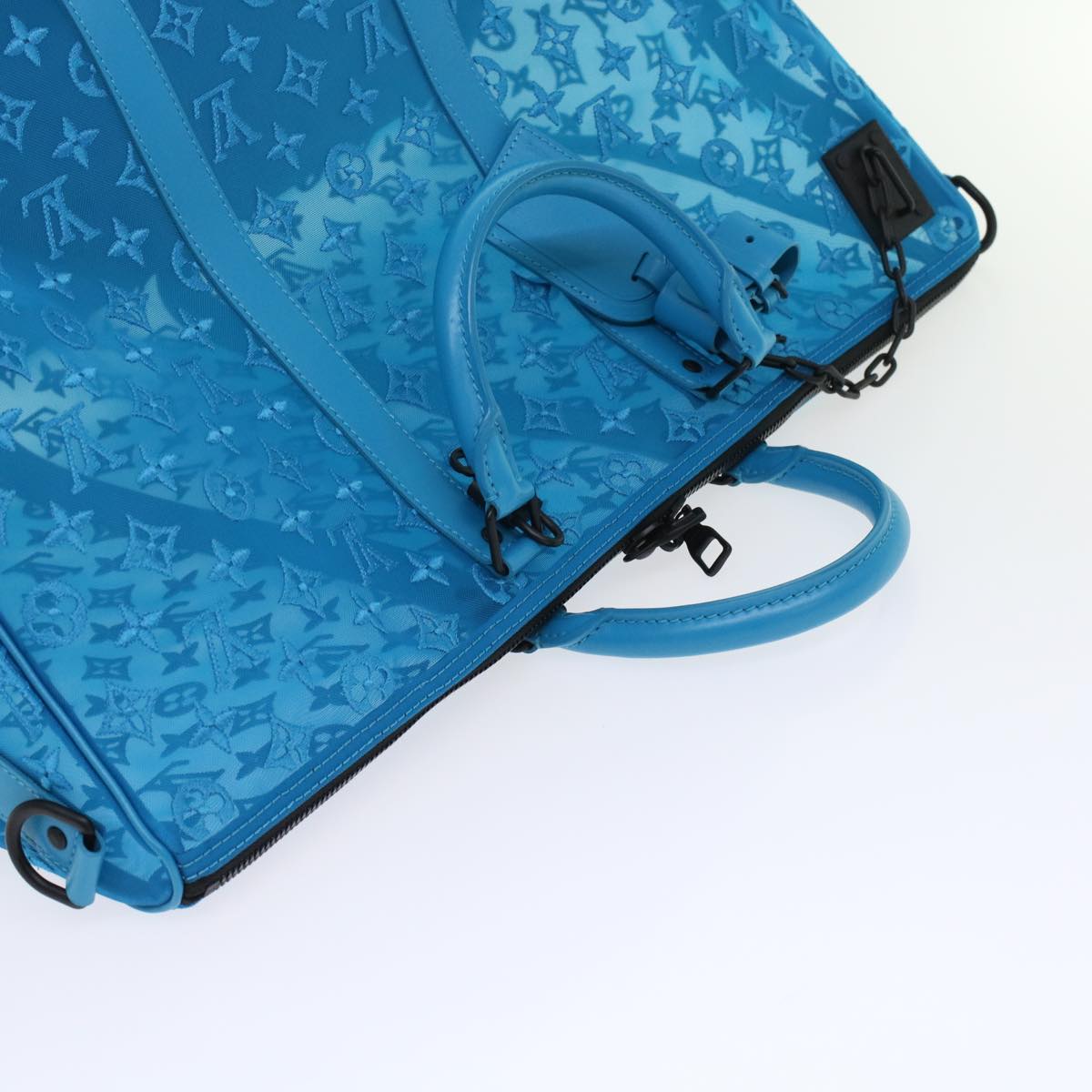 Louis Vuitton Keepall Bandouliere 50 Blue Synthetic Travel Bag