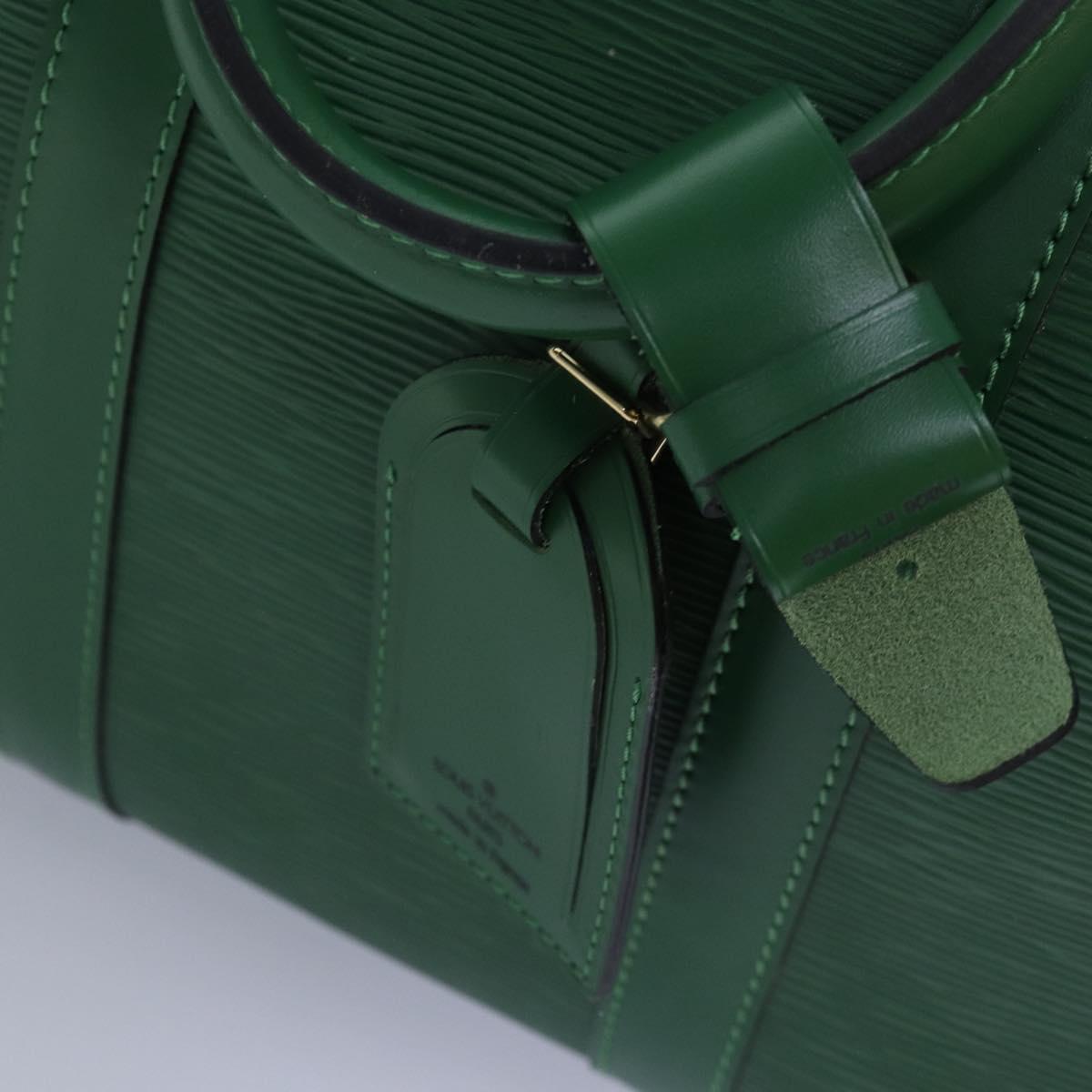 Louis Vuitton Keepall 45 Green Leather Travel Bag