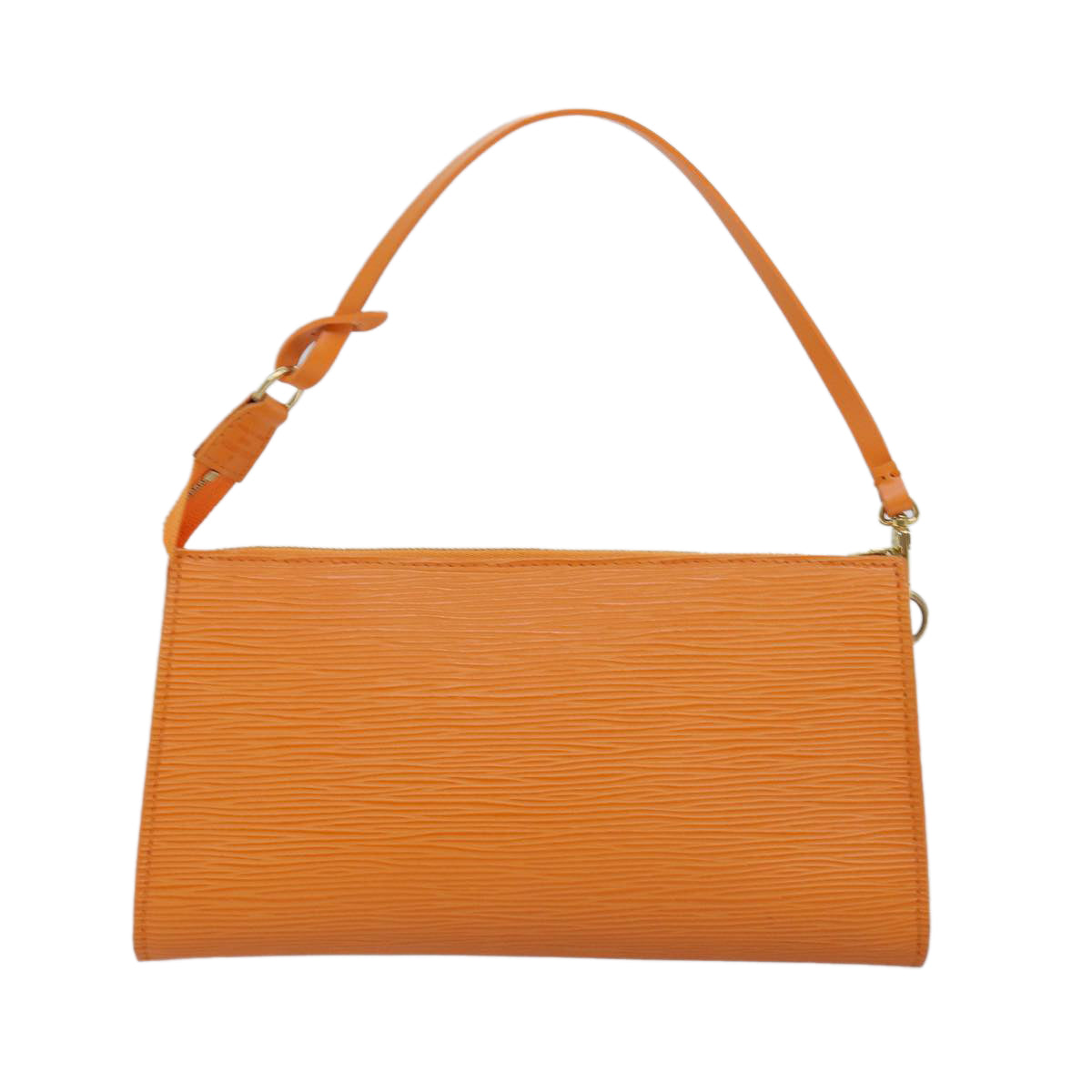 Louis Vuitton Pochette Accessoire Orange Leather Clutch Bag