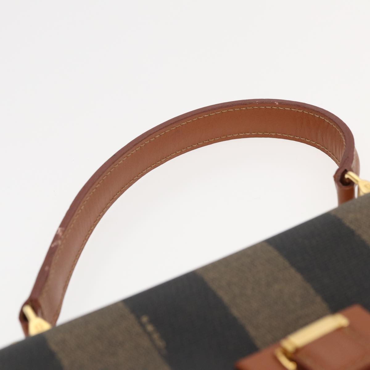 Fendi Pecan Brown Canvas Hand Bag