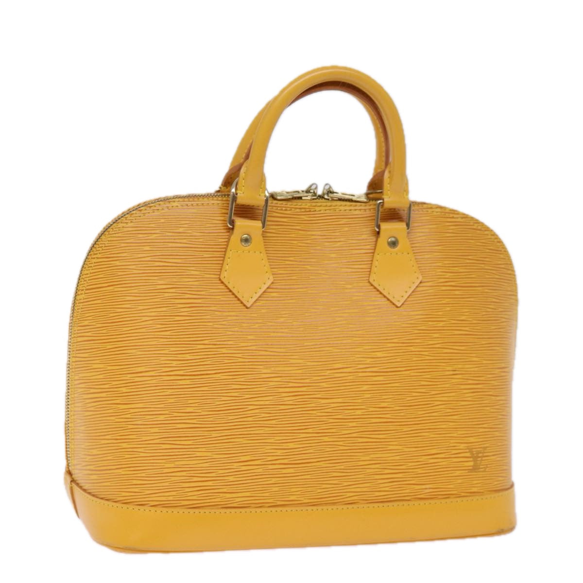 Louis Vuitton Alma Yellow Leather Hand Bag